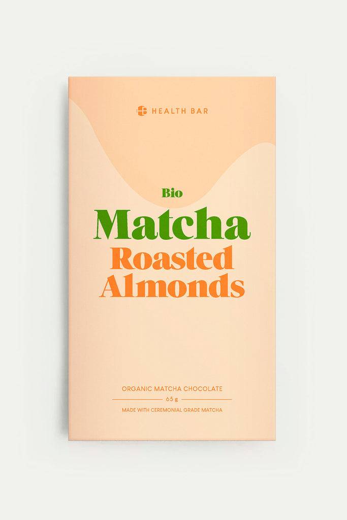JUKSEREI HEALTH BAR · ORGANIC MATCHA CHOCOLATE ROASTED ALMONDS Großer Ausverkauf
