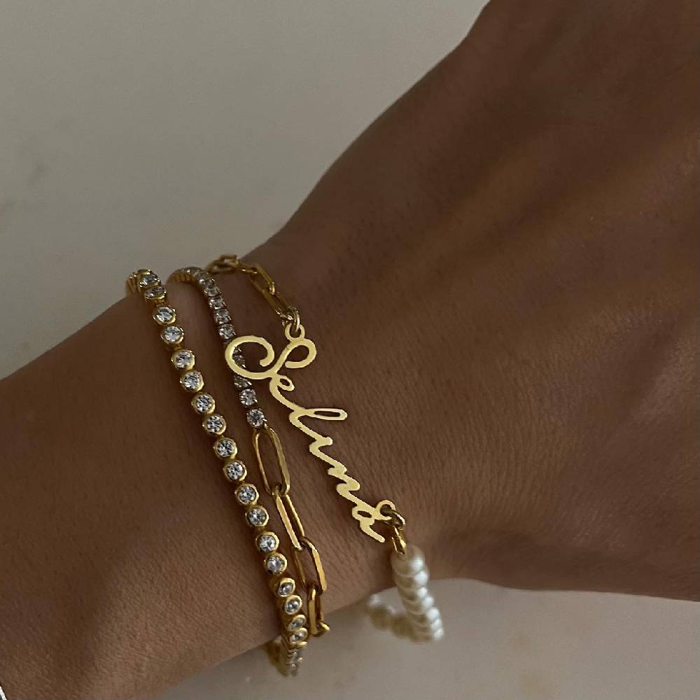 Kardelen Chic ID Armband - 925 SILBER Neueste Mode