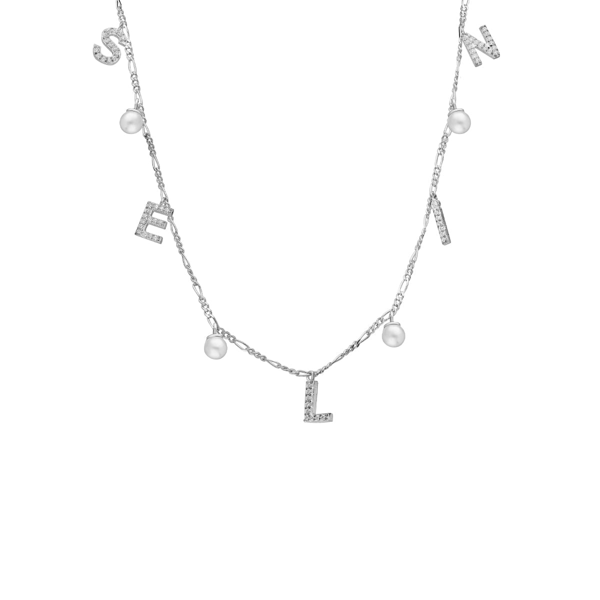 Kardelen CHOCKER NAMENSKETTE MIT PERLE - 925 SILBER Räumungsverkauf