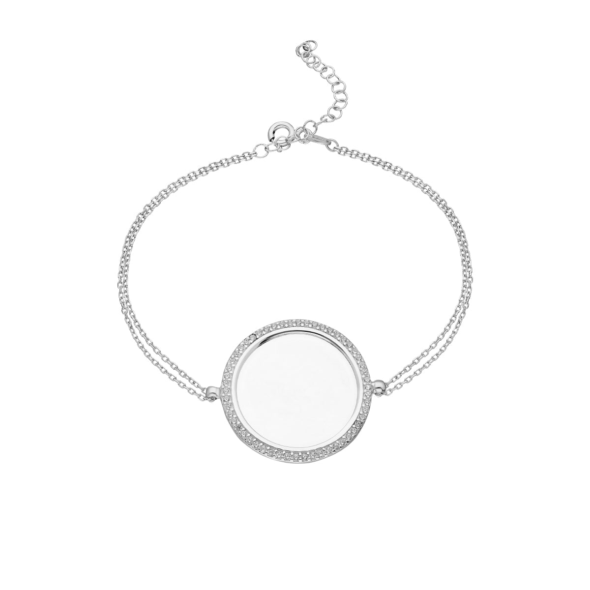Kardelen Zirkonia Plättchen Gravurarmband - 925 SILBER Kostenlose Rückgabe