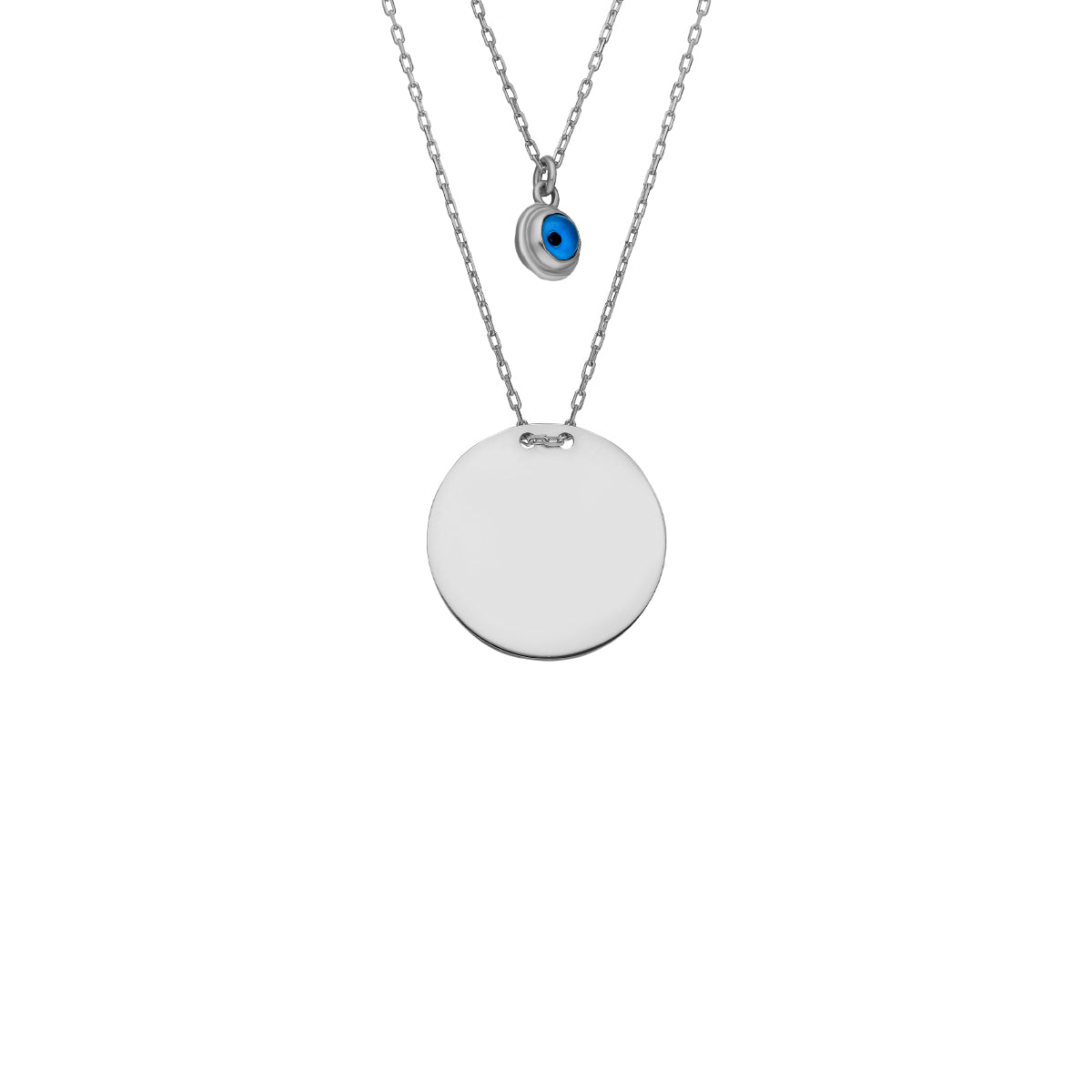 Kardelen Plättchen Gravurkette Nazar Kombi - 925 SILBER Letzter Tag