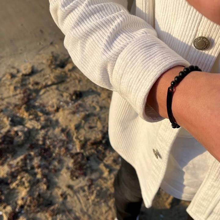 Kardelen ID-Partnerarmband mit Gravur - Pearl Black Bis zu 50% Rabatt