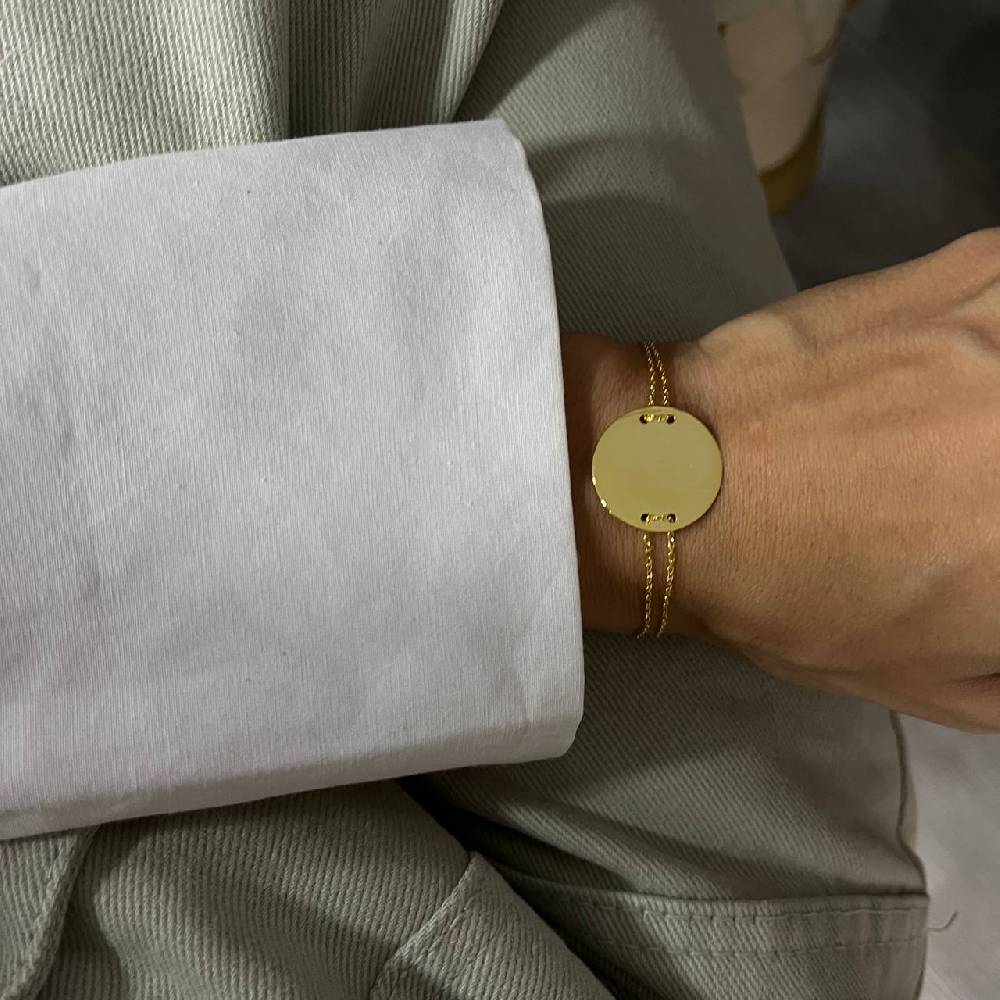 Kardelen Plättchen Gravurarmband - 925 SILBER Vierteljährliche Förderung