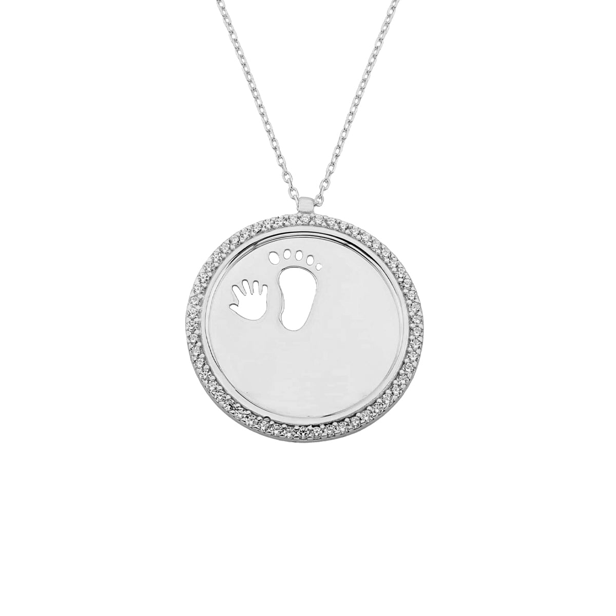 Kardelen Zirkonia Gravurkette Baby Handfuß - 925 SILBER Nur noch ein Tag übrig