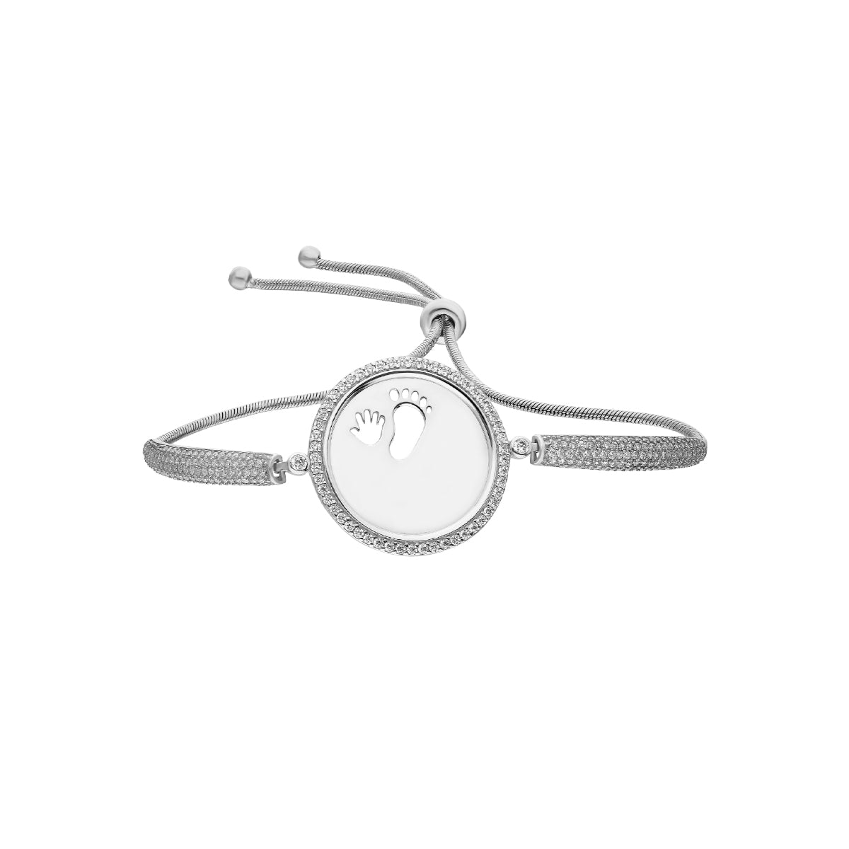 Kardelen Zirkonia Gravurarmband Baby Hand&Fuß - 925 SILBER 50% Rabatt mit kostenlosem Versand