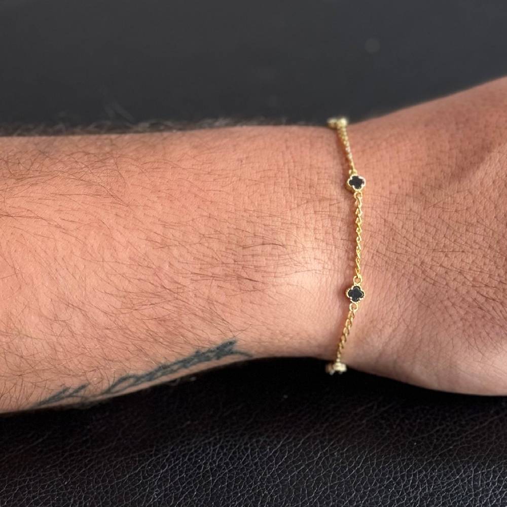 Kardelen MINIMAL KLEE GOURMET ARMKETTE - 925 SILBER Begrenzt auf 3 Tage