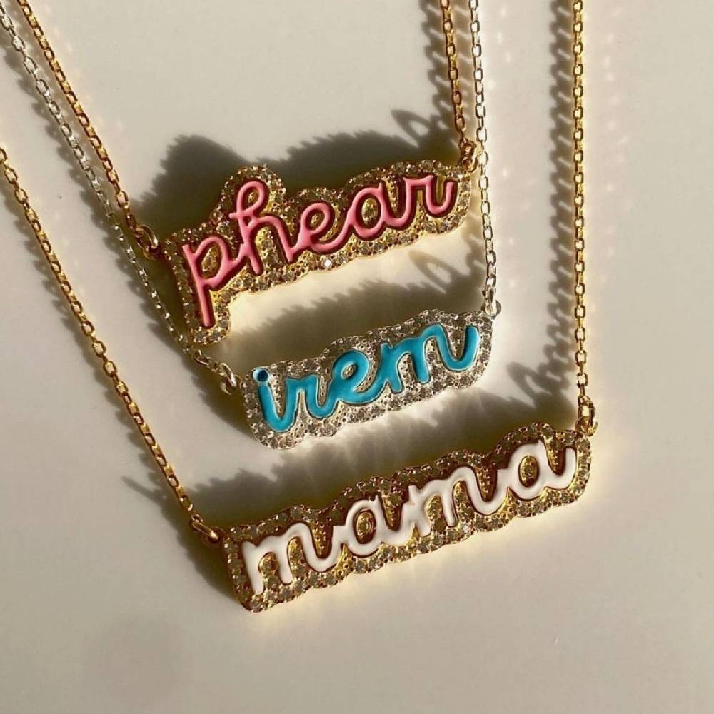 Kardelen Colorfull Precious Name Necklace - 925 SILBER zollfrei
