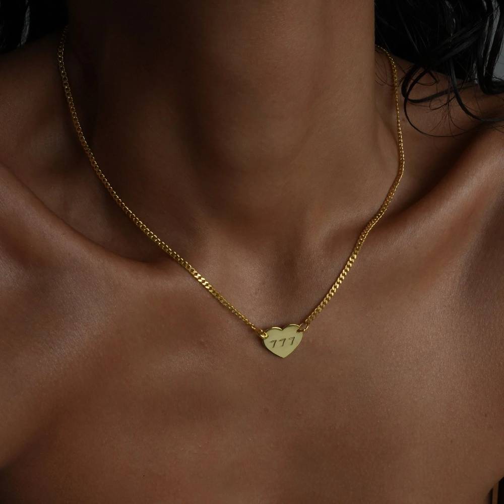Kardelen CUBAN HEART NECKLACE - 925 SILBER Rabatte dieses Monats