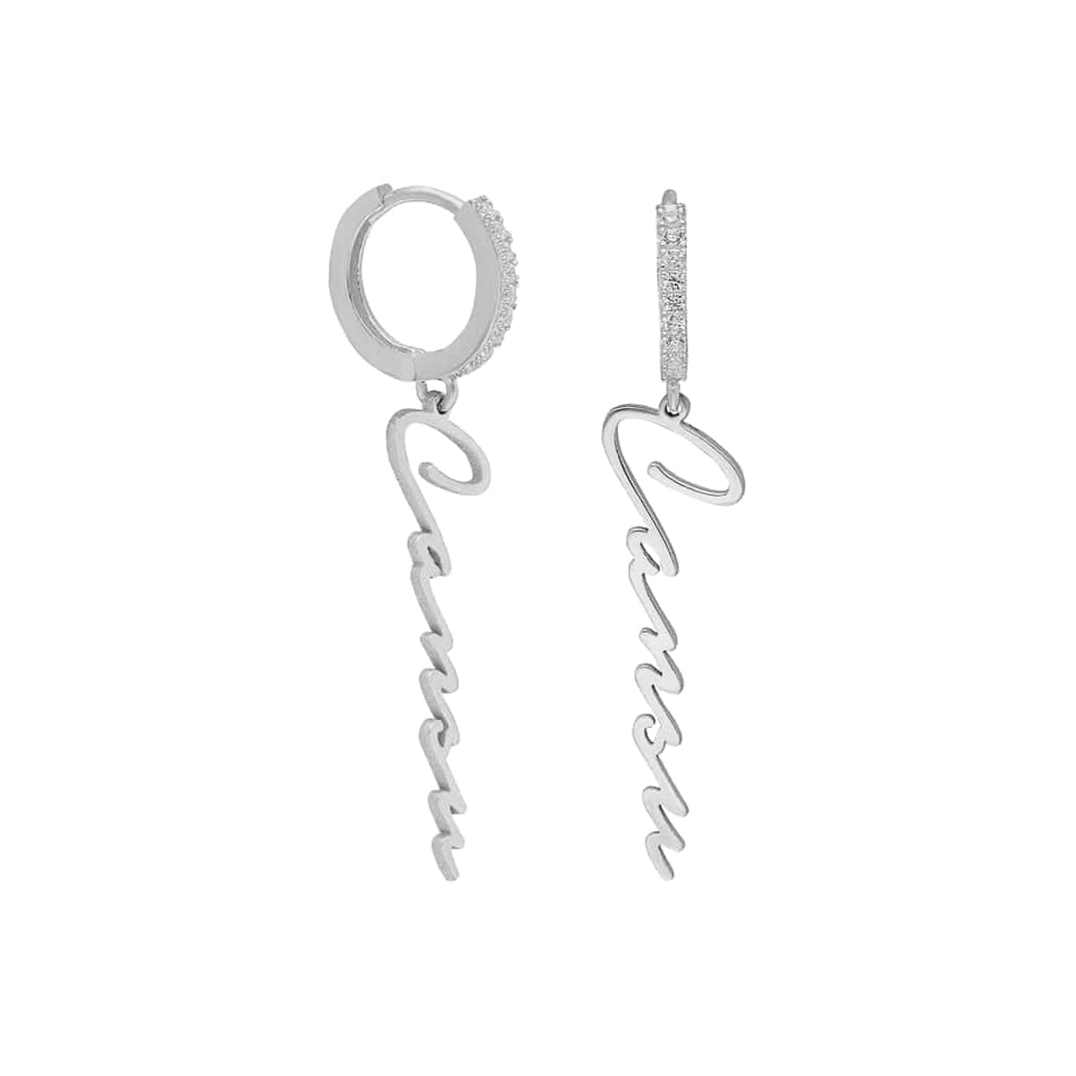 Kardelen Namensohrring mit Zirkonia - 925 SILBER Fabrikpreis