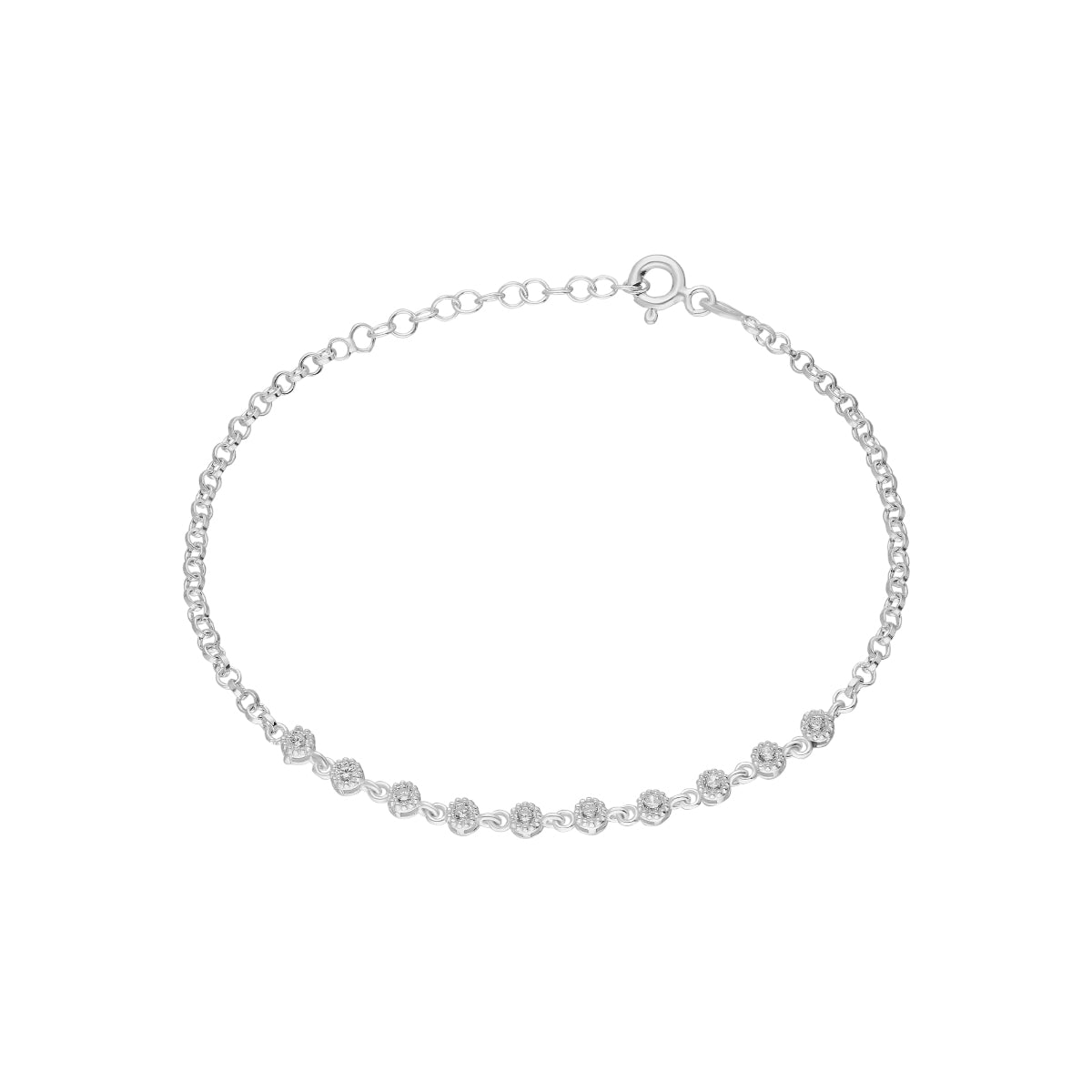 Kardelen Voll Stein Armkette - 925 SILBER Großer Ausverkauf
