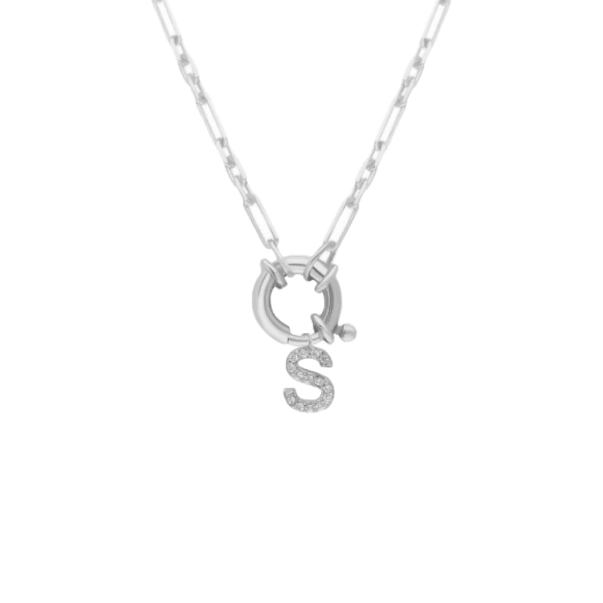 Kardelen Chain Zirkonia Buchstaben Halskette - 925 SILBER Saisonschlussverkauf