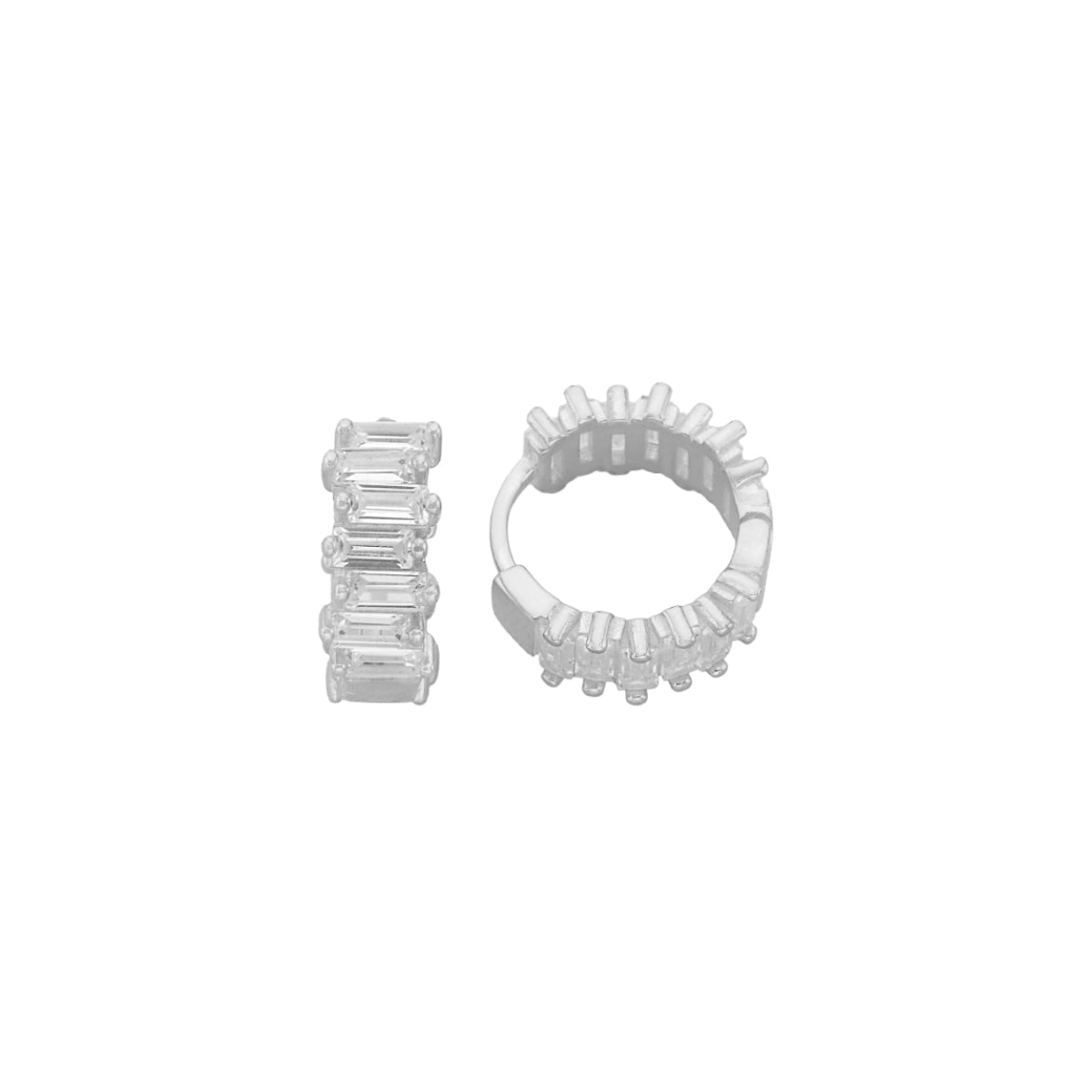 Kardelen Baguette Round Ohrring - 925 SILBER Osterangebot