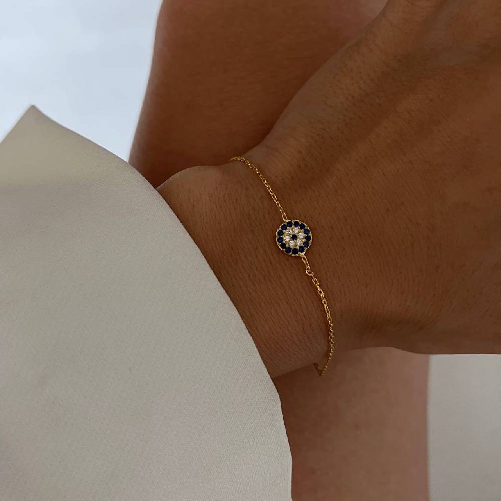 Kardelen Mini Nazar Zirkonia Armkette - 925 SILBER Heißer Verkauf