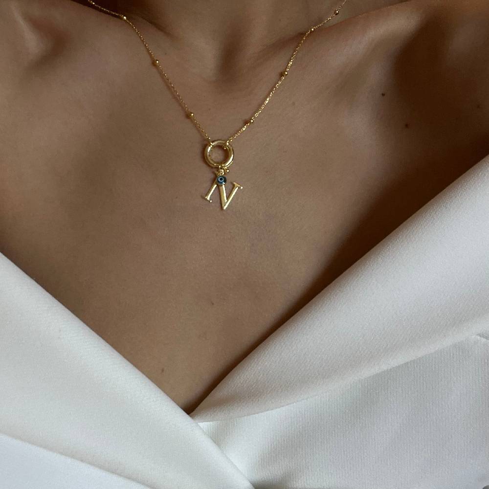 Kardelen Buchstaben Chain mit Nazar - 925 SILBER Exklusive Angebote