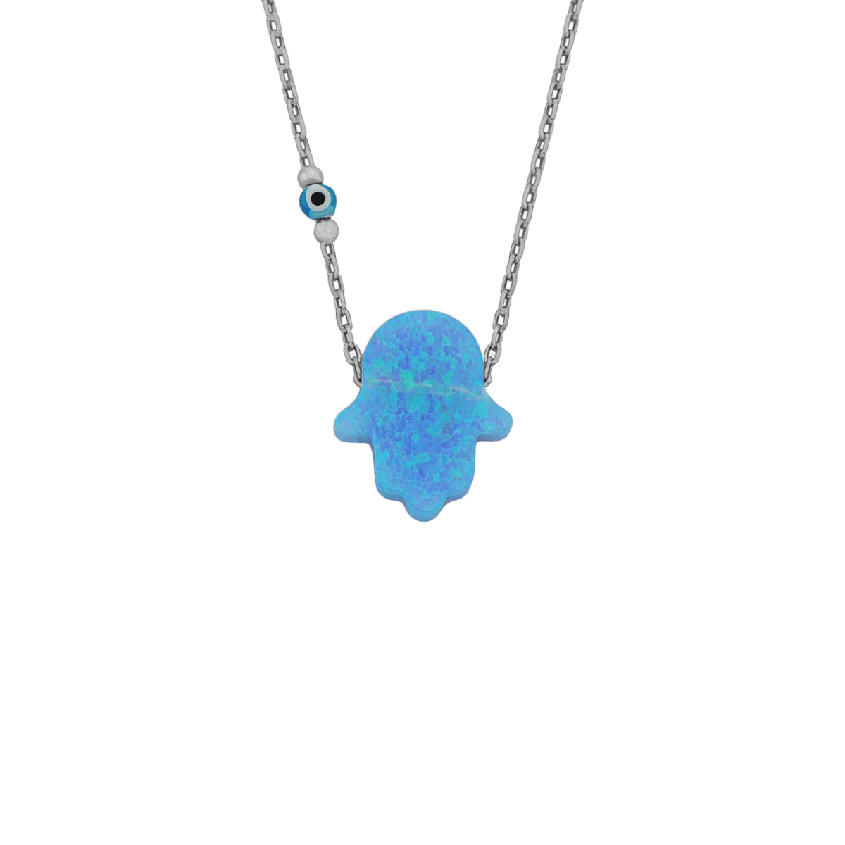 Kardelen Fatimas Hand Opal Kette mit Nazar - 925 SILBER Bestseller