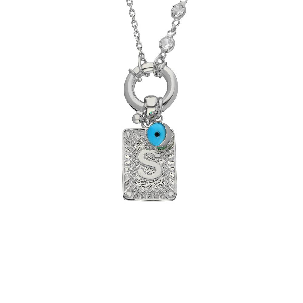 Kardelen Chain Design Iced Buchstabe mit Nazar - 925 SILBER VIP-Rabatte