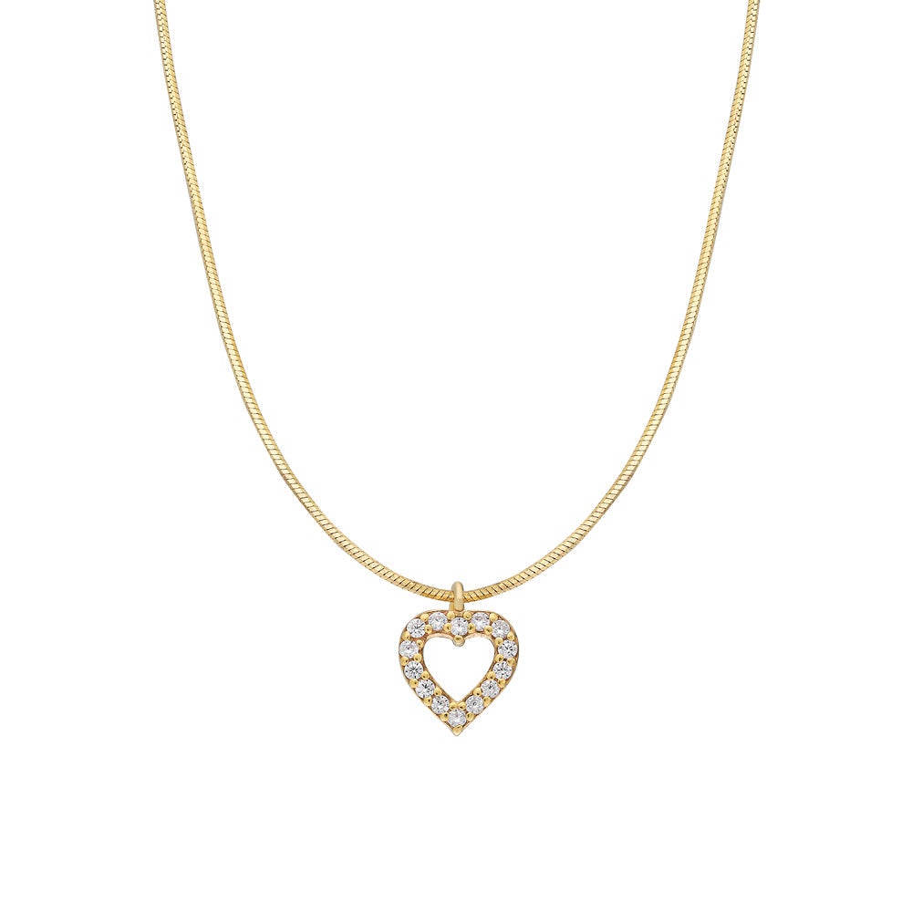 Kardelen MINI ZIRKONIA HERZ HALSKETTE - 925 SILBER Bis zu 50% Rabatt