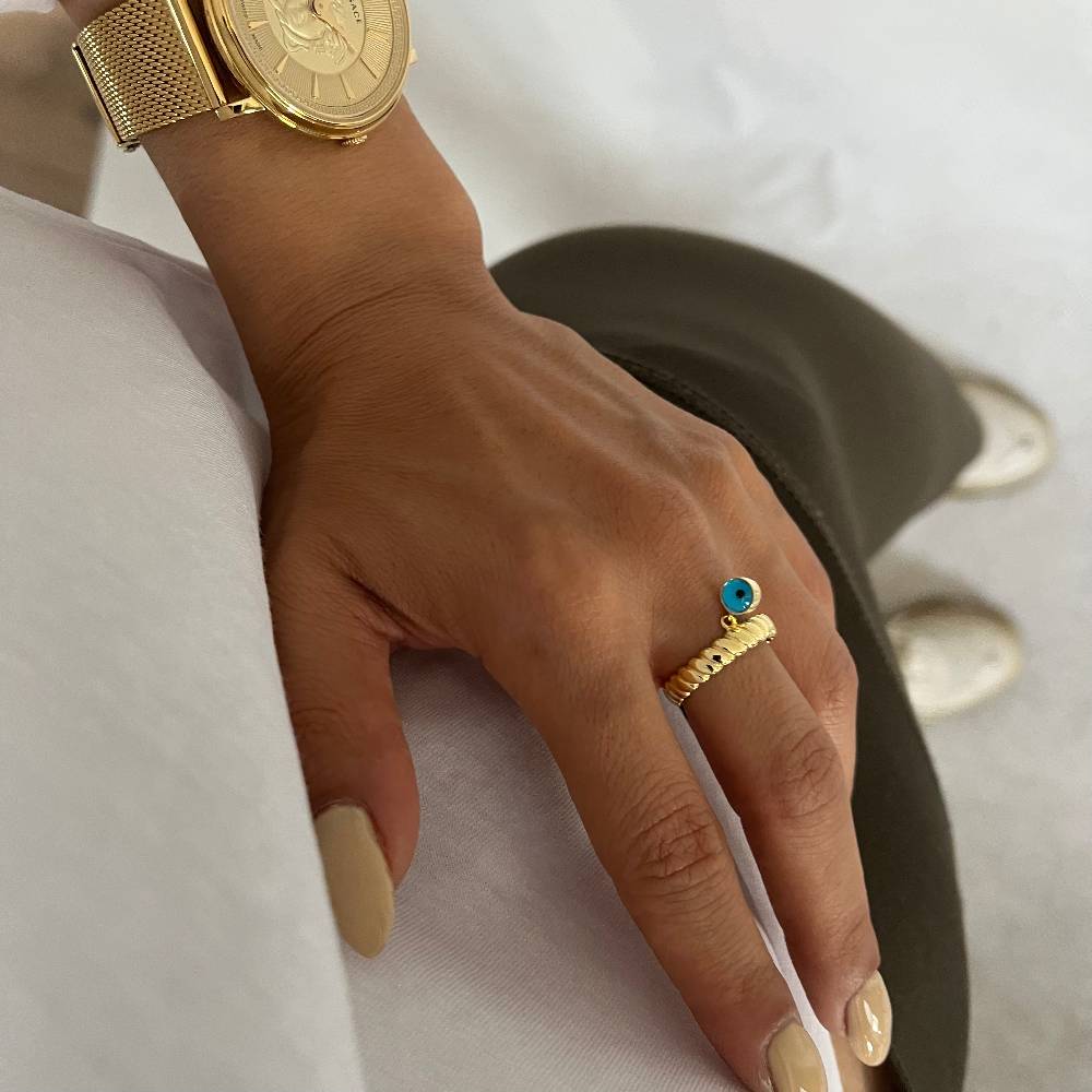 Kardelen Burma Nazar Ring - 925 SILBER Fabrikladen