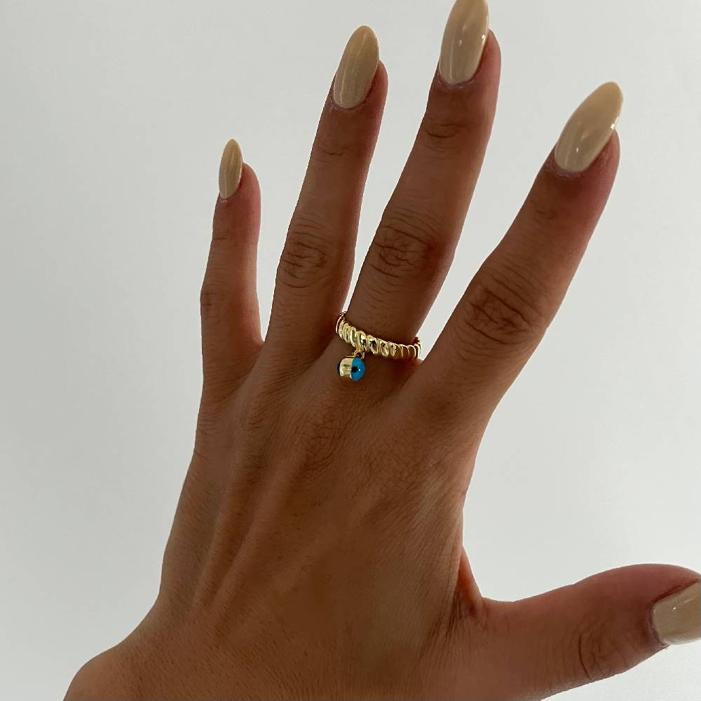 Kardelen Burma Nazar Ring - 925 SILBER Fabrikladen