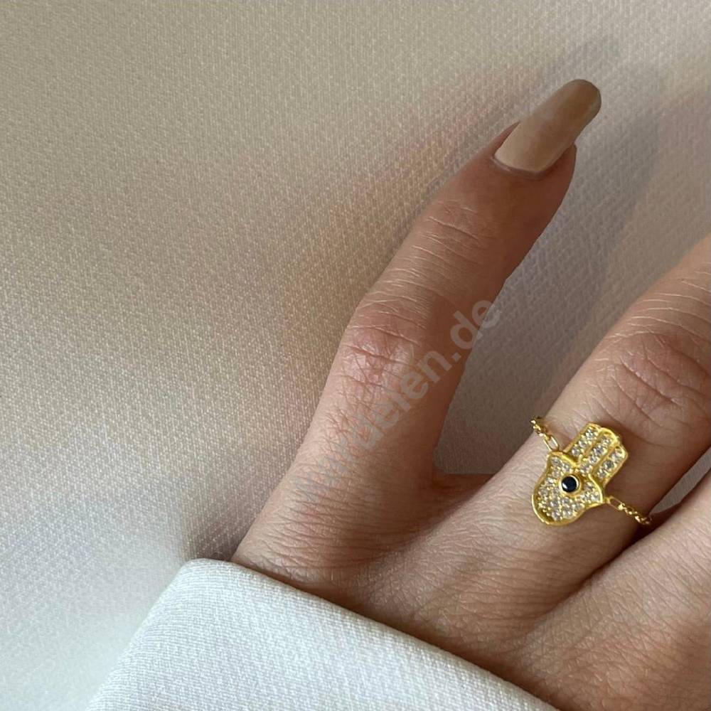 Kardelen CHAIN RING FATIMAS HAND - 925 SILBER Muttertagsangebot