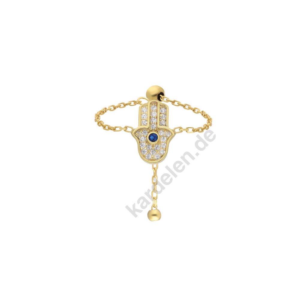 Kardelen CHAIN RING FATIMAS HAND - 925 SILBER Muttertagsangebot