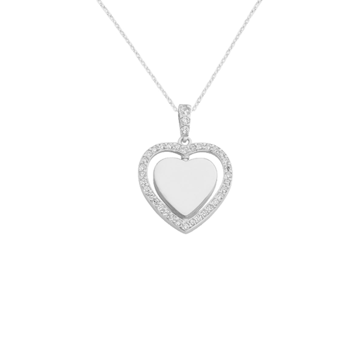 Kardelen Herz Zirkonia Gravurkette Rotate - 925 SILBER Jubiläumsangebot