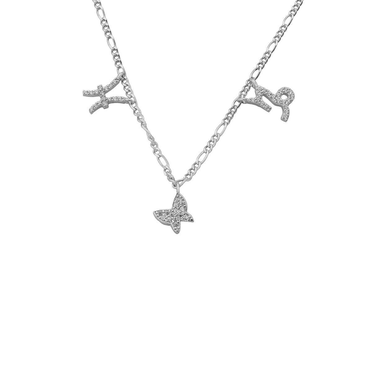 Kardelen Sternzeichen Partner Kette mit Schmetterling - 925 SILBER Saisonale Angebote