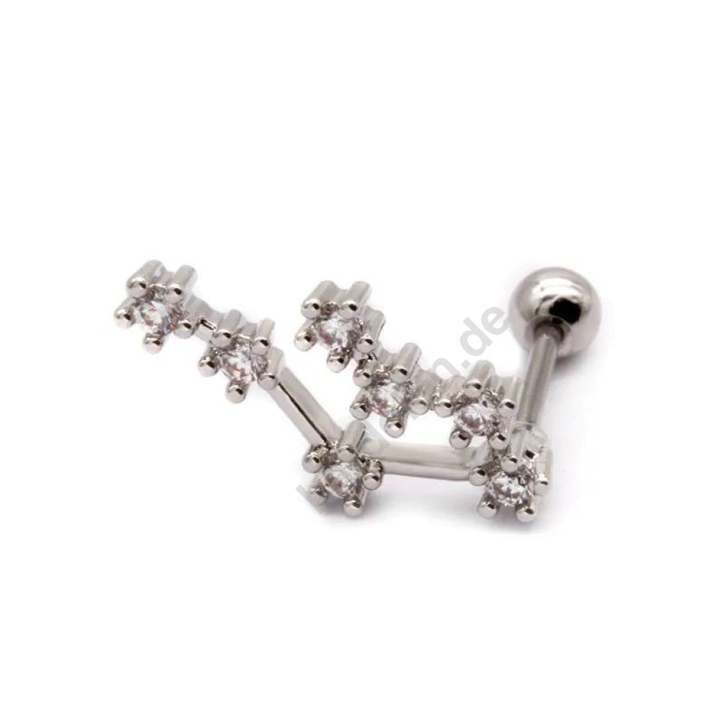 Kardelen STERNZEICHEN ZIRKONIA PIERCING - 925 SILBER Räumungsverkauf