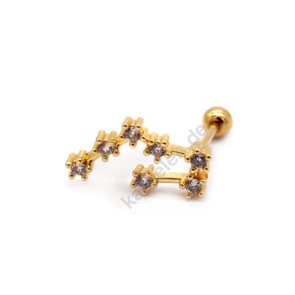 Kardelen STERNZEICHEN ZIRKONIA PIERCING - 925 SILBER Räumungsverkauf