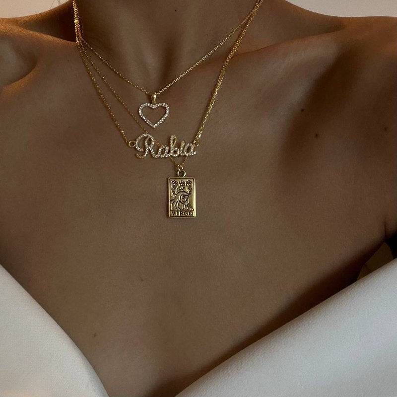 Kardelen Full Zirkonia Herz Kette - 925 SILBER Sonderangebot der Fabrik