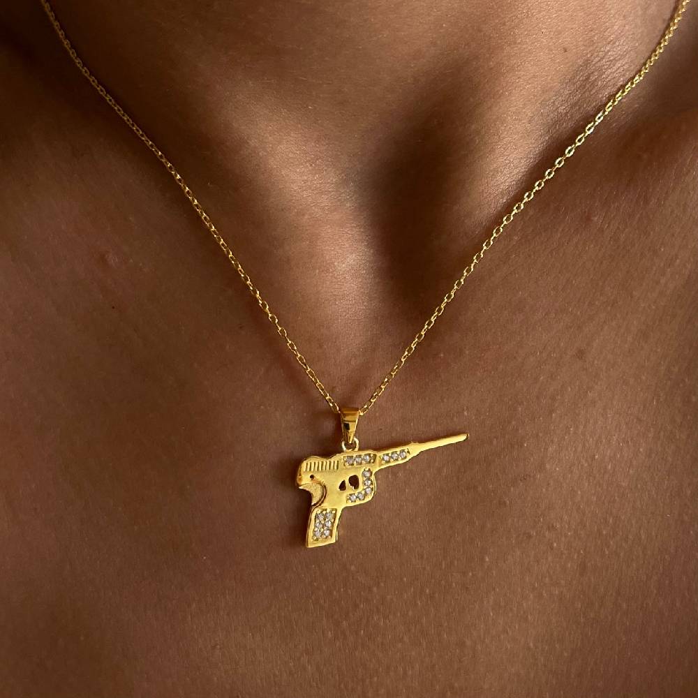 Kardelen Pistole Kette mit Zirkonia - 925 SILBER Clearance-Verkauf