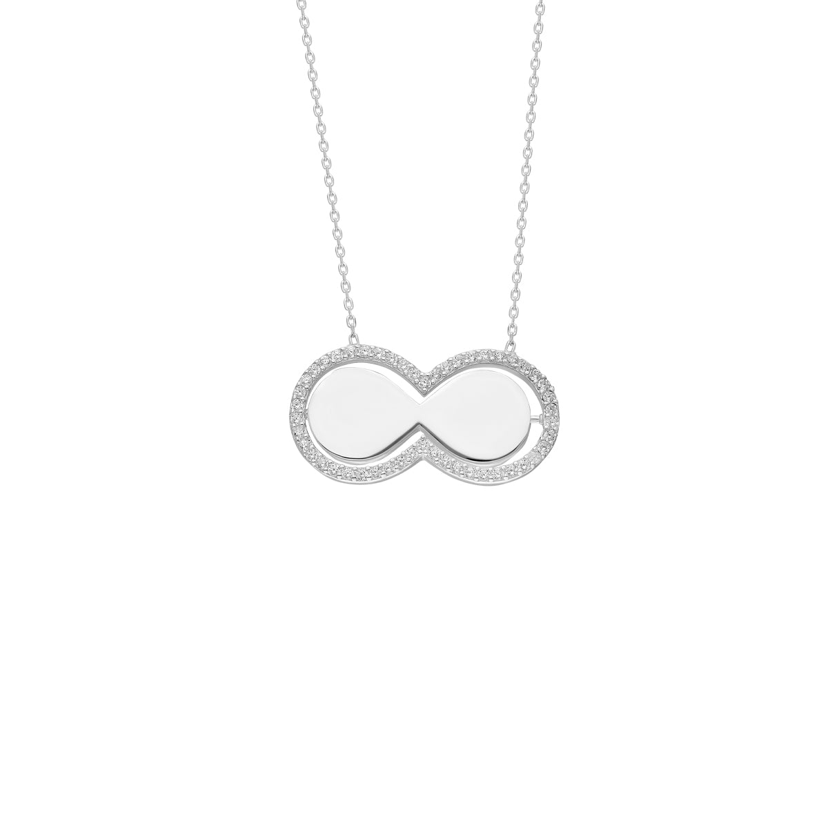 Kardelen Glänzend Infinity Halskette - 925 SILBER Kostenloser Versand international