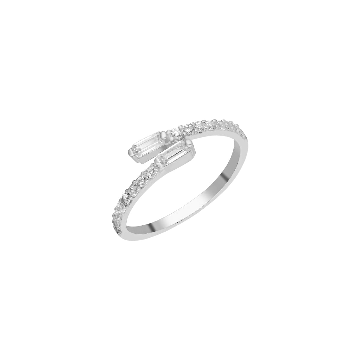 Kardelen Double Baguette Ring - 925 SILBER Speichern exportieren