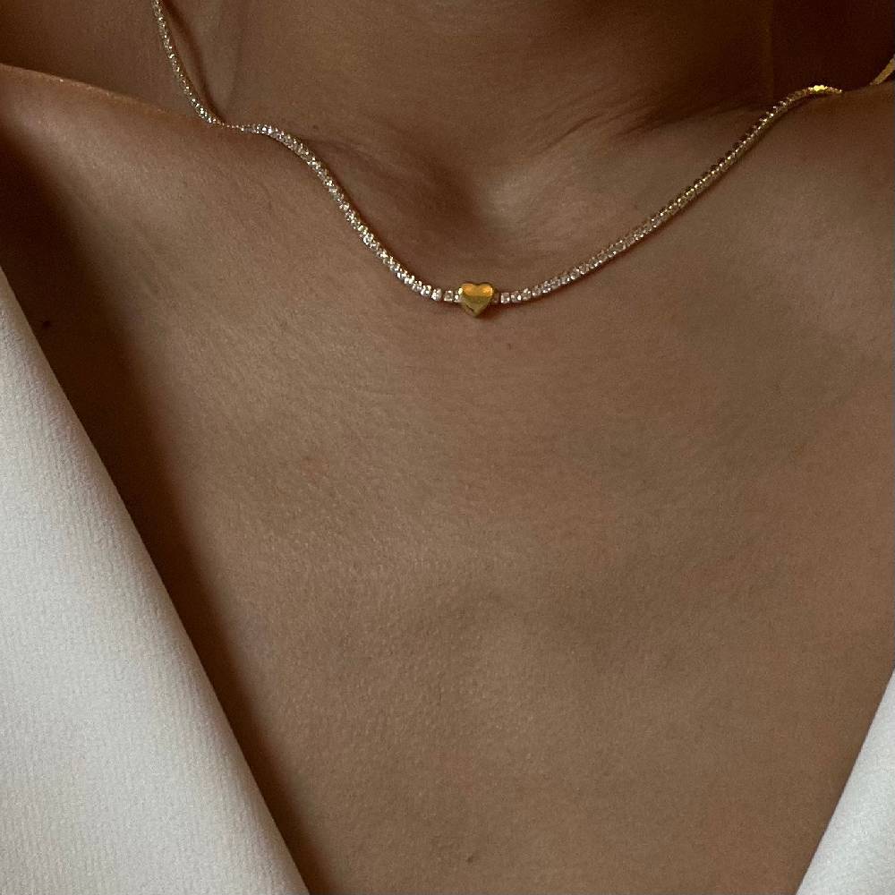 Kardelen Chain Strass herzkette - 925 SILBER Günstiger Verkauf