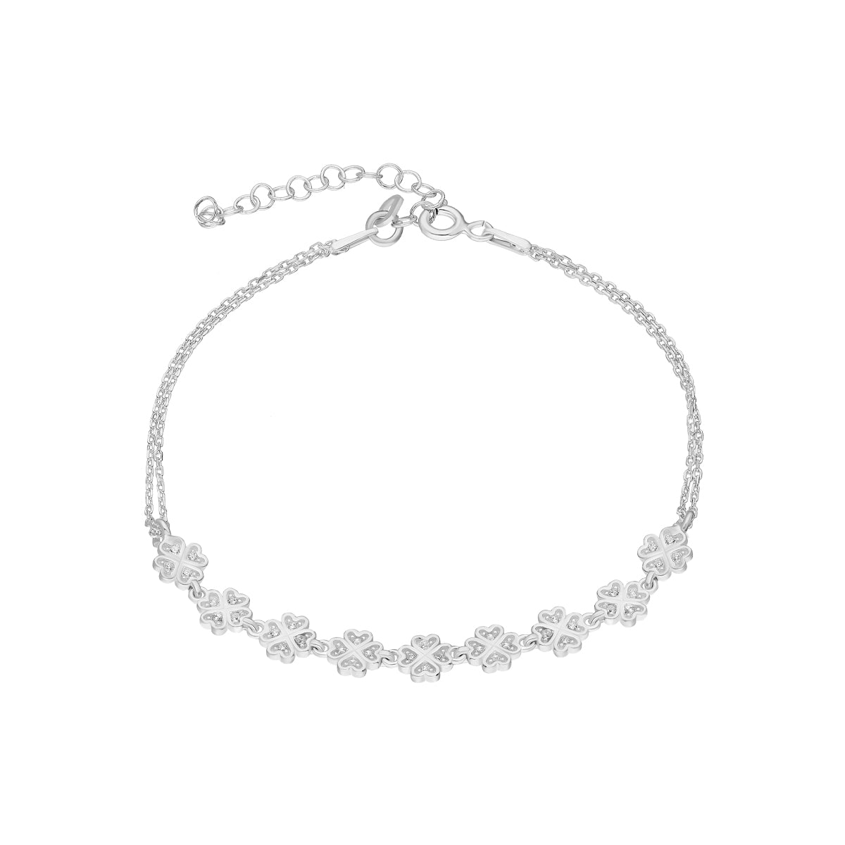 Kardelen Kleeblatt Armkette mit Zirkonia - 925 SILBER Meist gekauft