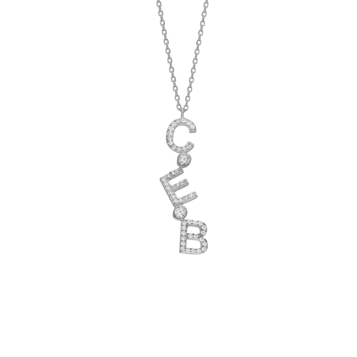 Kardelen Chocker Senkrecht Zirkonia Buchstabenkette - 925 SILBER Rabatt