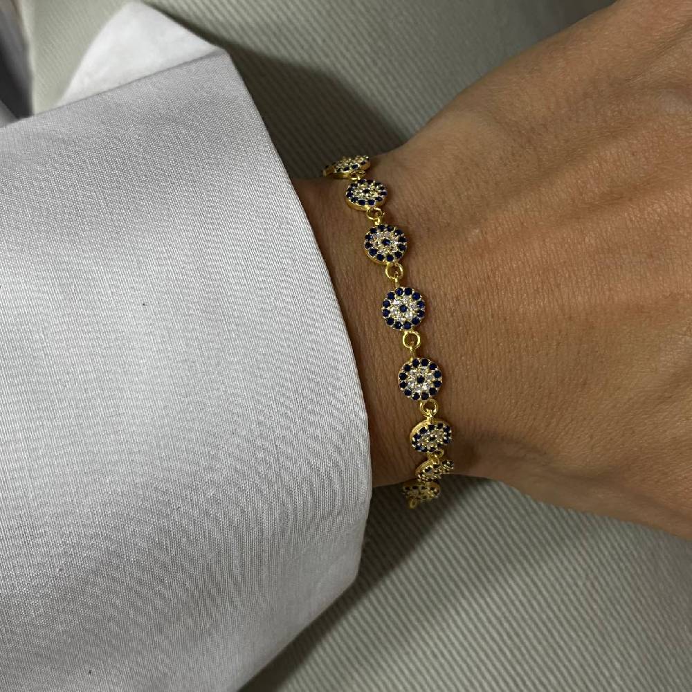 Kardelen Full Nazar Armband - 925 SILBER Großer Ausverkauf