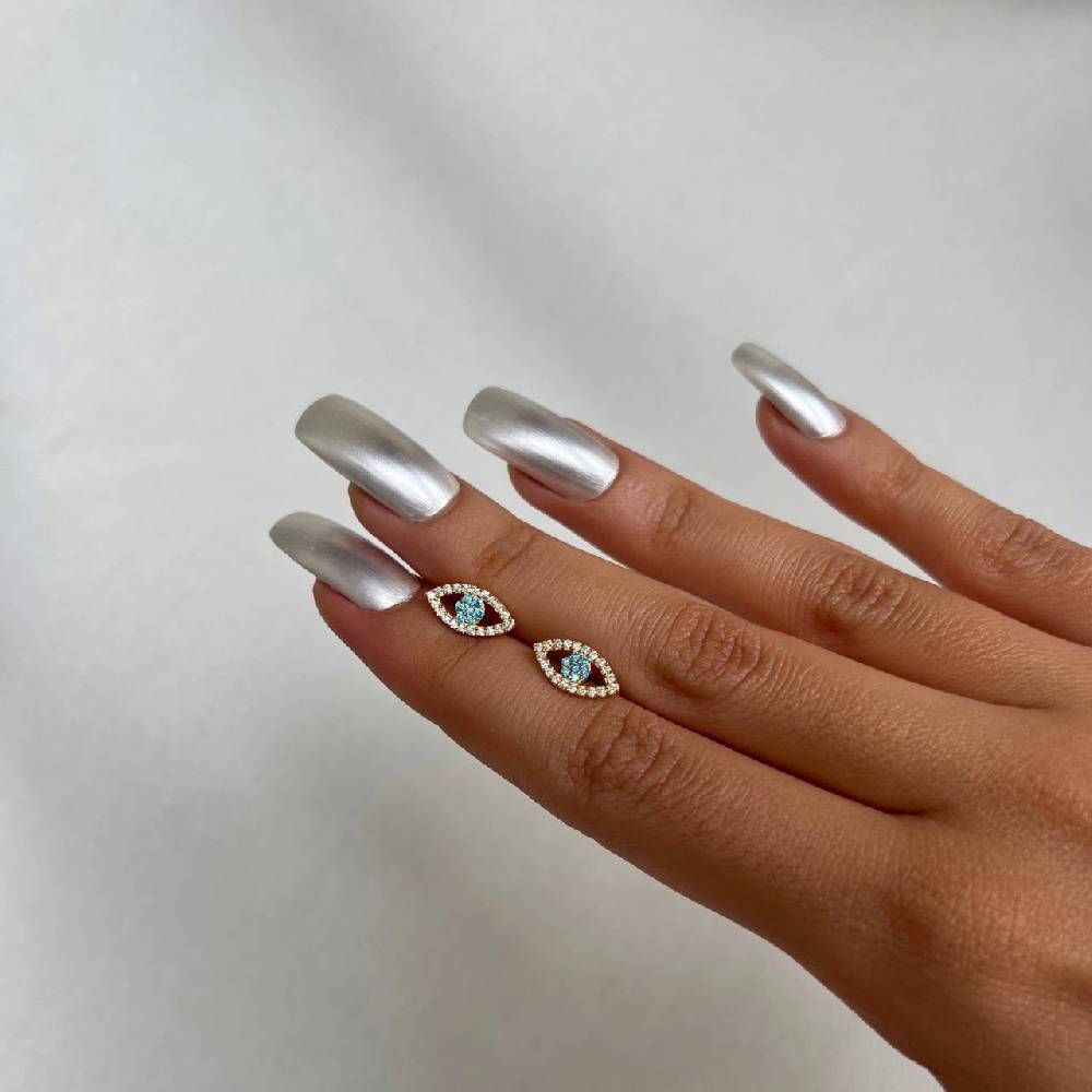 Kardelen Auge Nazar Mini Ohrring - 925 SILBER Große Rabatte