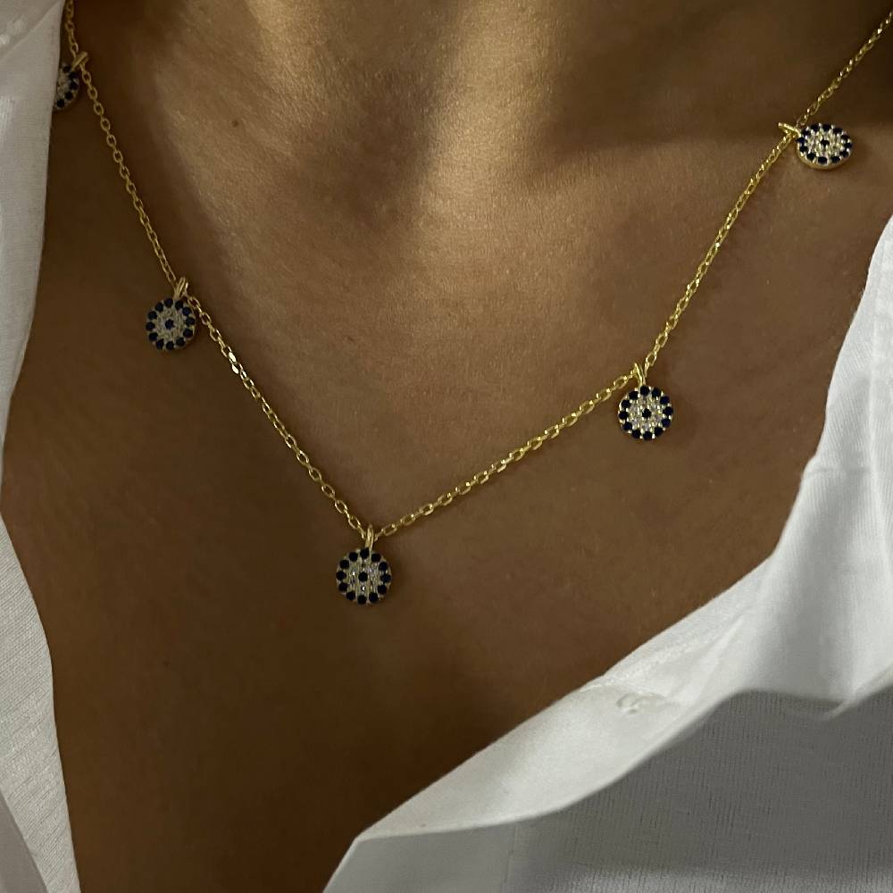Kardelen Nazar Chocker 5er Kette - 925 SILBER Bestseller