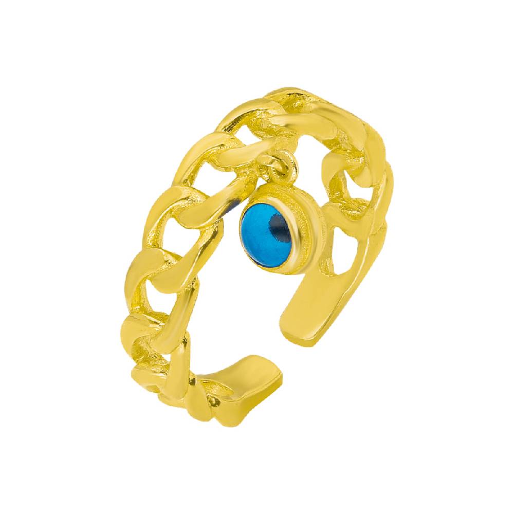 Kardelen Nazar Cuban Link Ring - 925 SILBER Sonderangebote