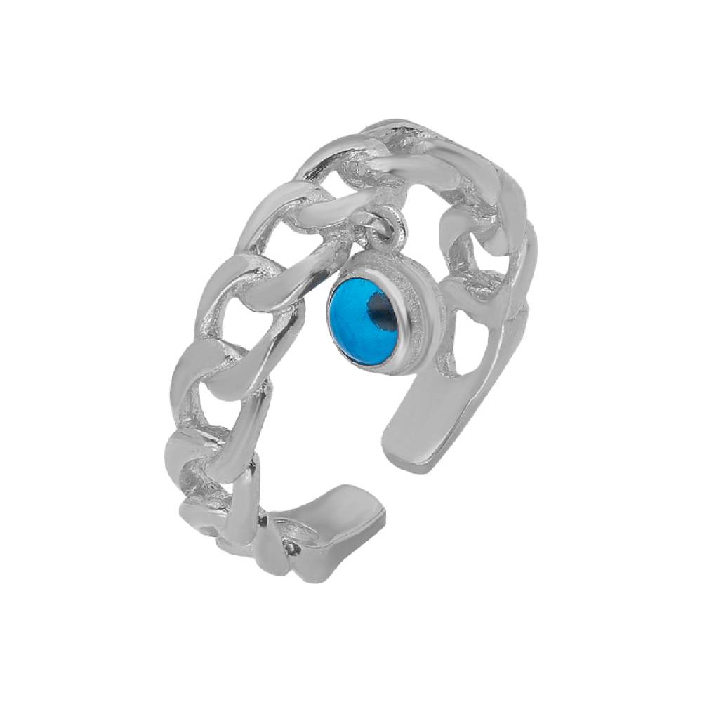 Kardelen Nazar Cuban Link Ring - 925 SILBER Sonderangebote