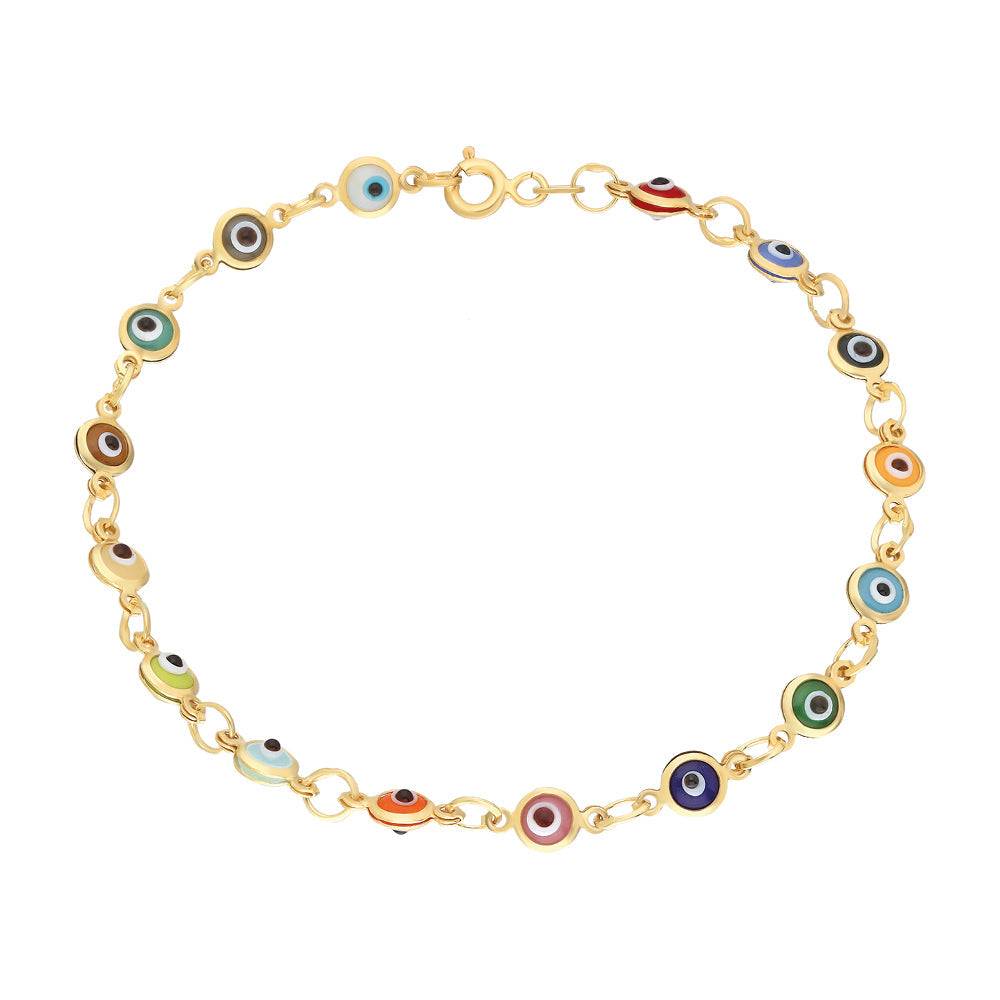 Kardelen Colorfull Mini Nazar Armkette - 925 SILBER Super Sparpreis