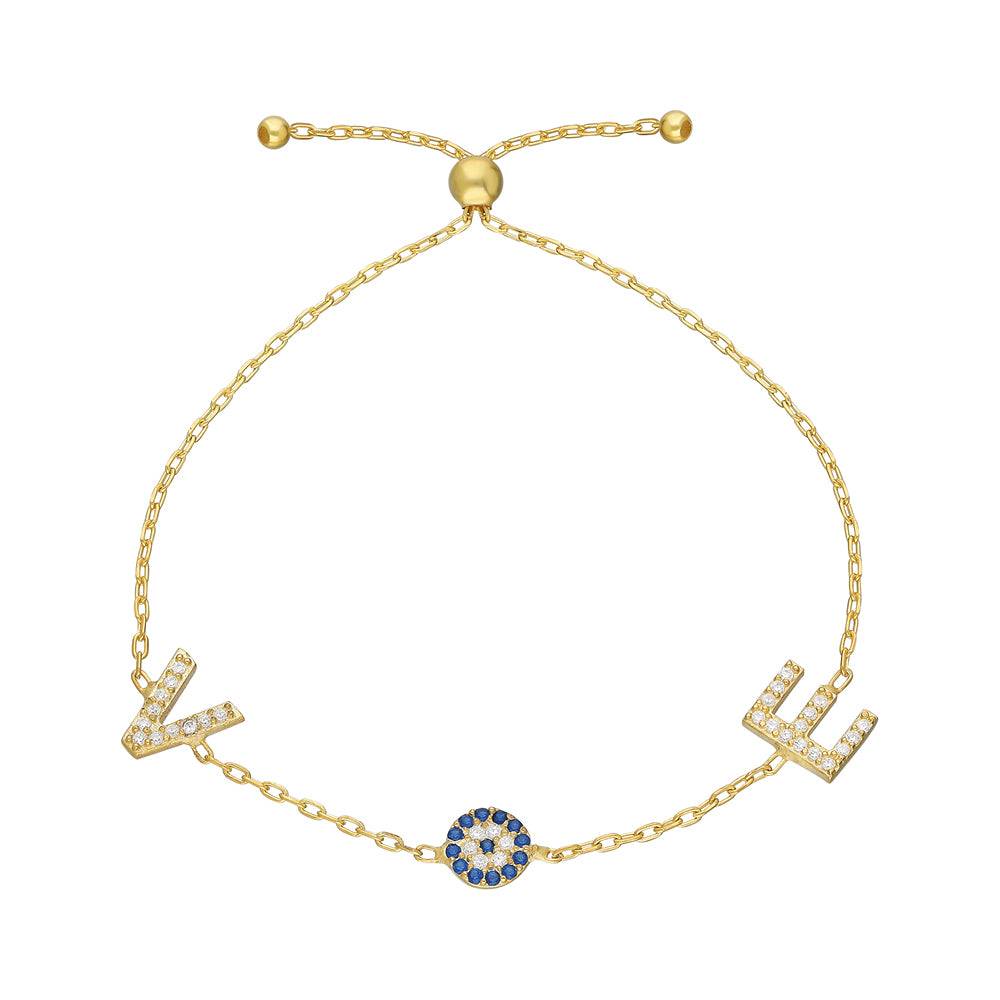 Kardelen DUO INITIALEN NAZAR BRACELET - 925 SILBER Begrenzt auf 3 Tage