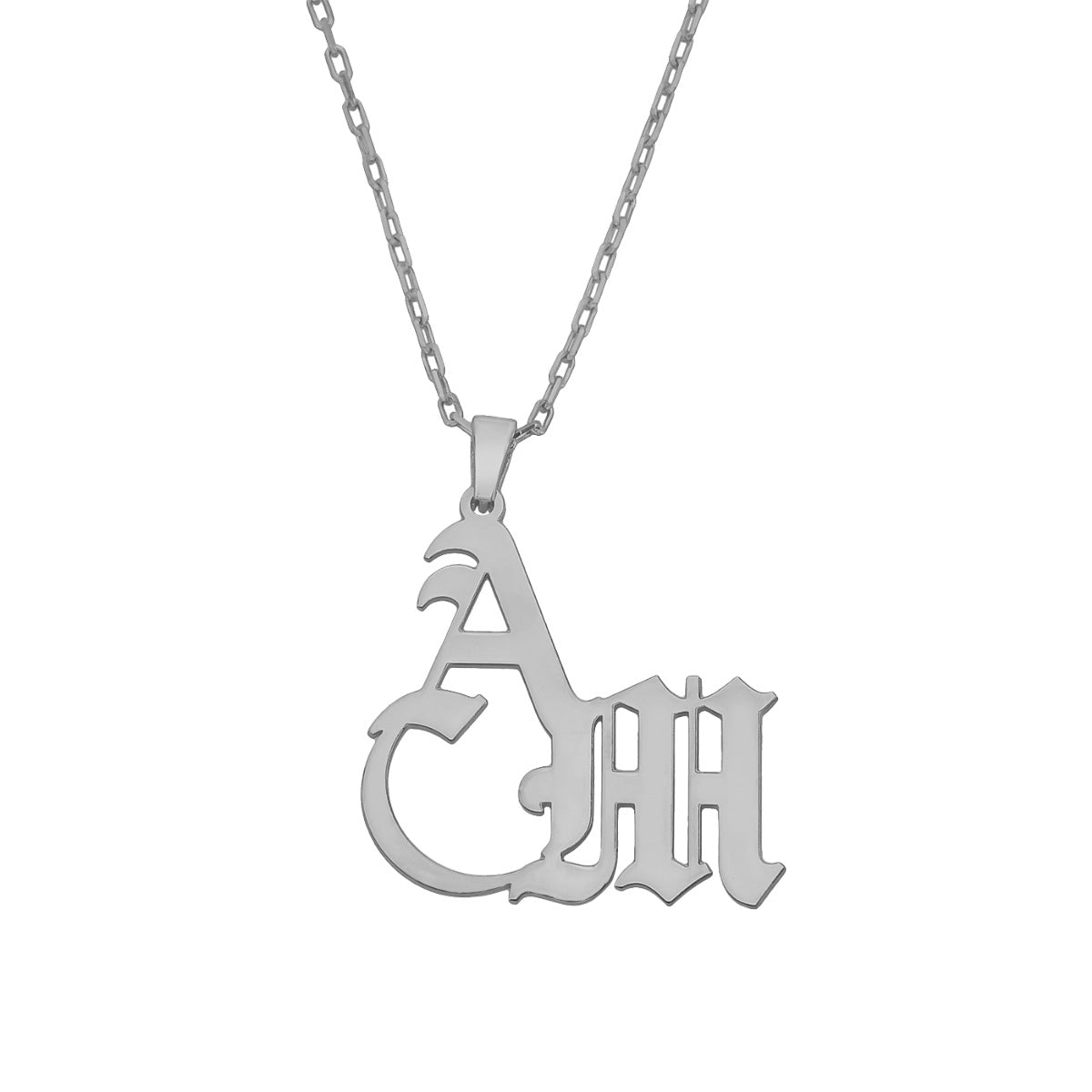Kardelen 2er Buchstabenkette Gothic - 925 SILBER Fabrikpreis