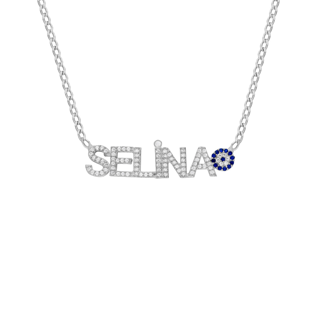 Kardelen ZIRKONIA NAMENSKETTE MIT NAZAR - 925 SILBER Günstig kaufen