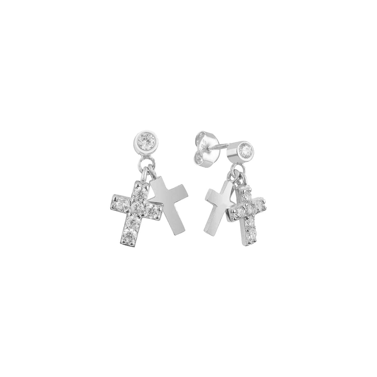 Kardelen Kreuz Zirkonia Model II Ohrring - 925 SILBER Begrenztes Angebot