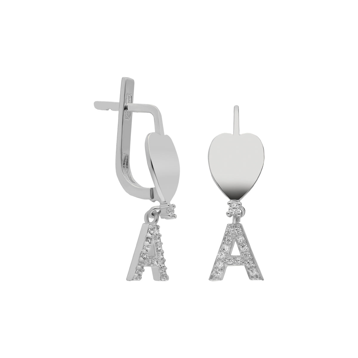 Kardelen Herz Buchstaben Ohrring - 925 SILBER Osterangebot