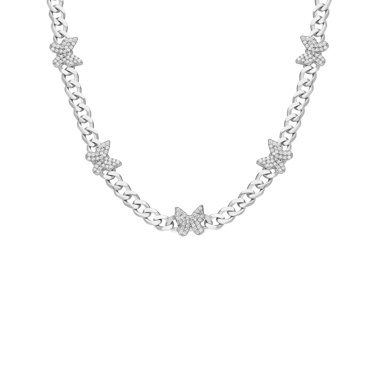Kardelen Gourmet Butterfly Zirkonia Stein Halskette - 925 SILBER Vatertagsangebot