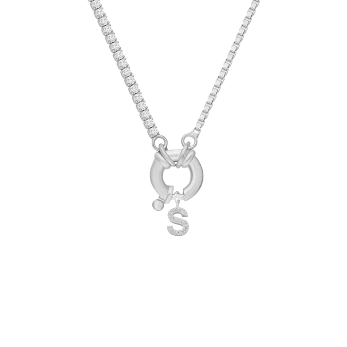 Kardelen Chain Design Iced-Buchstabe - 925 SILBER Valentinstagsangebot