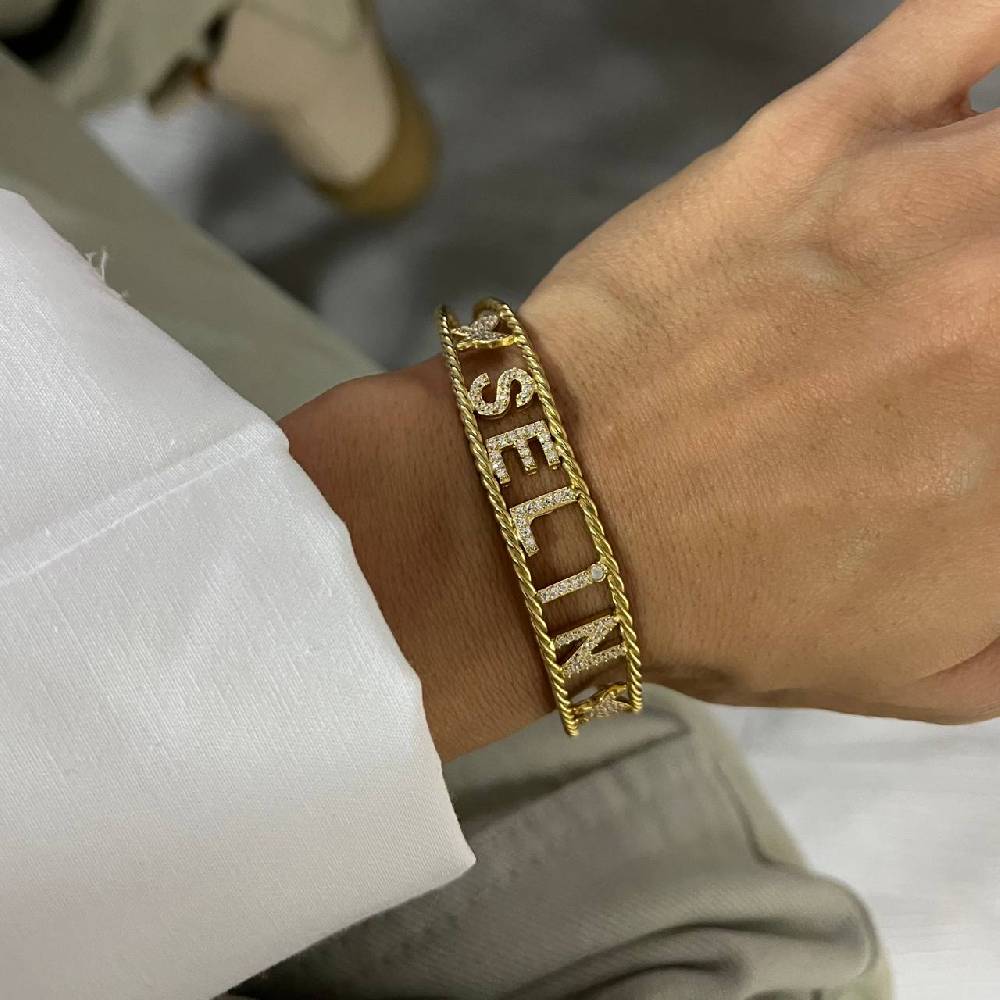 Kardelen Naome Armband mit Wunschname - 925 SILBER Lagerräumung
